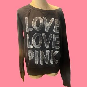 Victoria secret pink heart black 2010 sweater size medium